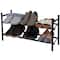 Organize It All Black 25" 2 Tier Expandable Shoe Rack
